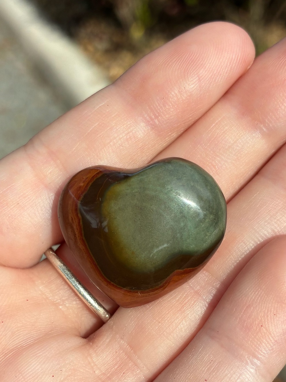 Polychrome Jasper Heart Handwoven Macramé Necklace - Picture 7 of 8